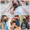Máscara facial KN95 50 PCS, máscaras de protección transpirables, máscaras negras KN95 de 5 capas, máscaras de seguridad contra el polvo de copa - Imagen 8