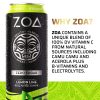 ZOA Zero Sugar Healthy, bebida energética positiva, lima limón, 16 fl. onz. (paquete de 12) - Apoya la inmunidad, el enfoque, la hidratación, el cuerpo y la energía - 160 mg de cafeína natural - 100% DV Vitaminas C, B6 y B12 - Imagen 2