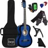 Best Choice Products - Kit de iniciación para guitarra acústica de madera para principiantes de 38 pulgadas con bolsa de transporte, sintonizador digital, 6 púas de celuloide, cuerdas de nailon, capo, tela, correa con soporte para púas, color azul