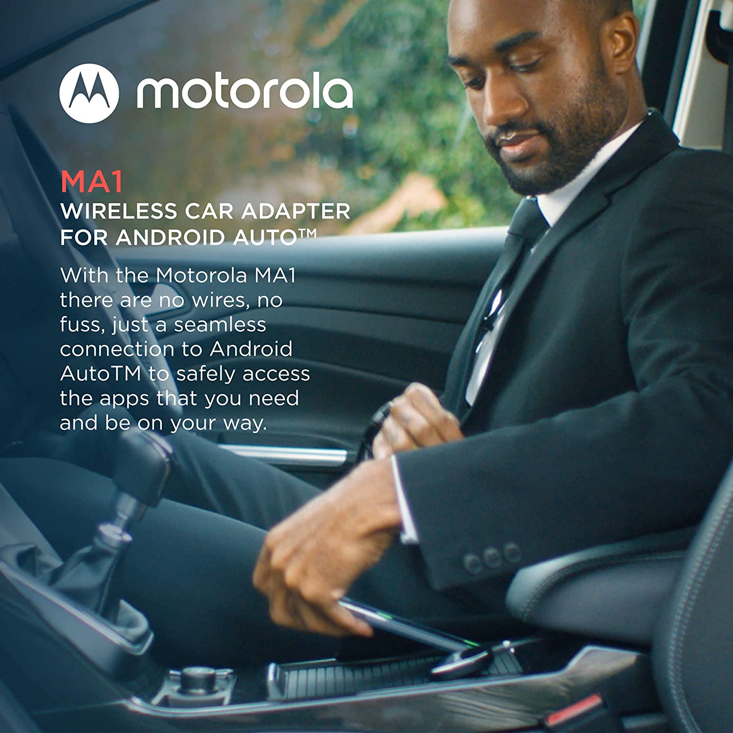 Adaptador inalámbrico para automóvil Motorola MA1 Android Auto – Conexión  instantánea desde el teléfono inteligente a la pantalla del automóvil con  configuración fácil – Adaptador USB de conexión directa – Almohadilla de