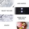 Igloo ICEB33BK Máquina automática portátil eléctrica para hacer hielo en encimera de gran capacidad, 33 libras en 24 horas, 9 cubitos de hielo listos en 7 minutos, con pala de hielo y cesta, negro - Imagen 5