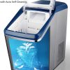 Gevi Counter Top Nugget Ice Maker con aislamiento grueso | Máquina portátil de hielo en pellets con autolimpieza | Producción silenciosa máxima de 29 lb/día | Carcasa de acero inoxidable | Diseño elegante para Home & Kitchen casera RV (azul) - Imagen 4
