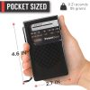 Radio portátil PowerBear | AM/FM, funciona con pilas 2AA con recepción de largo alcance para uso en interiores, exteriores y emergencias | Radio con altavoz y conector para auriculares (negro) - Imagen 5
