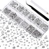 2000 piezas de gemas de parte trasera plana, diamantes de imitación de cristal redondos, 6 tamaños (0.059-0.236 in) con pinzas de recogida y bolígrafo de diamantes de imitación para manualidades, uñas, cara, arte, Apparel, zapatos, bolsas, bricolaje (transparente)