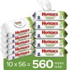 Toallitas húmedas para bebés, Huggies Natural Care Sensitive Baby Toallitas para pañales, sin perfume, hipoalergénicas, 10 paquetes con tapa abatible (560 toallitas en total) - Imagen 2