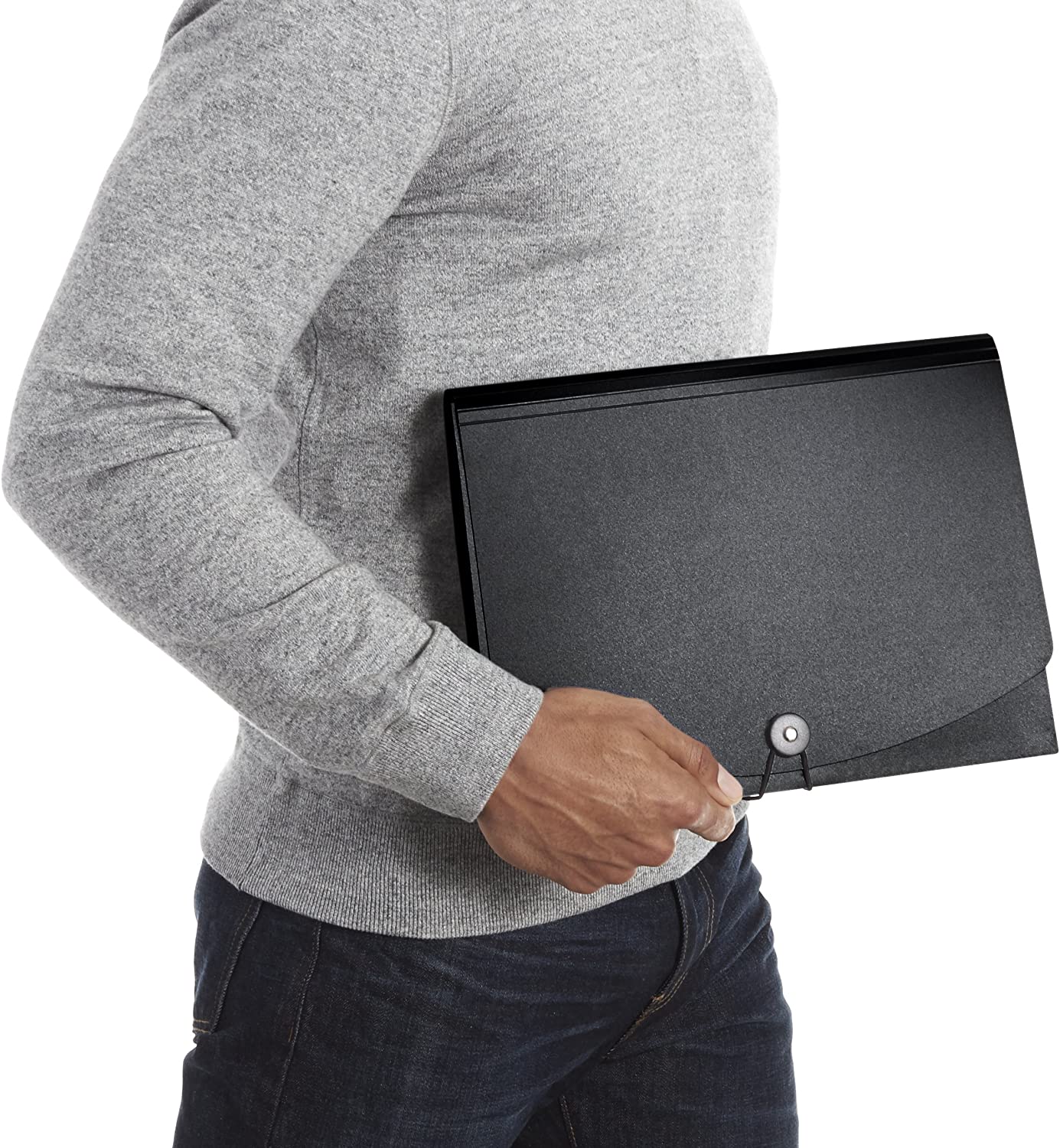 Amazon Basics - Carpeta de archivos organizadora expandible, tamaño carta, color negro - Imagen 2