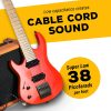 Cable de instrumento de audio GLS - Cable de amplificador para bajo y guitarra eléctrica - Cable de instrumento de ángulo recto a derecho de 1/4 pulgadas - Tweed trenzado negro/gris, 6 pies - Imagen 5
