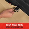 Motor Trend - Funda para asiento trasero de coche de piel sintética beige - Cojín acolchado para asiento trasero con bolsillos de almacenamiento, protector de asiento de banco premium, funda interior para auto, camión, furgoneta, SUV - Imagen 7