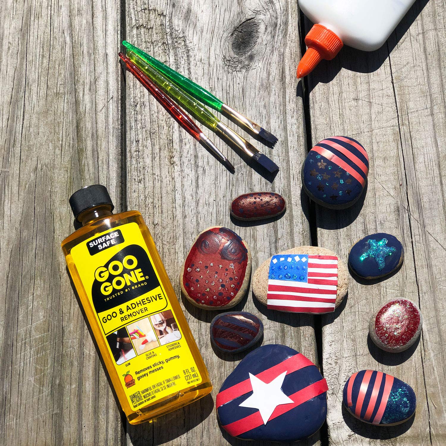 Removedor de adhesivo Goo Gone – 8 onzas – Eliminador de adhesivo seguro para superficies Elimina de forma segura pegatinas Etiquetas Calcomanías Cinta de residuos Goma de mascar Grasa Tar - Imagen 7