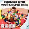 Click N' Play Ball Pit Balls para niños, bolas de repuesto de plástico, paquete de 200, sin ftalatos ni BPA, incluye una bolsa de almacenamiento reutilizable con cremallera, gran regalo para niños pequeños y niños - Imagen 4