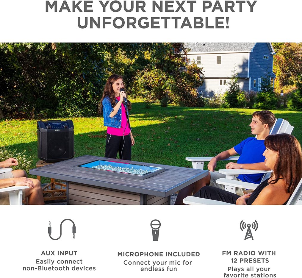 ION Audio Block Rocker Plus Altavoz Bluetooth portátil de 100 W con