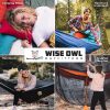 Wise Owl Outfitters Hamaca para acampar - Hamaca portátil Hamaca individual o doble Accesorios para acampar para exteriores, interiores con correas para árboles - Imagen 9