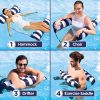 Aqua 4-in-1 Monterey Hamaca Flotador inflable para piscina, Hamaca multiusos para piscina (sillín, sillón, hamaca, Drifter) silla para piscina, hamaca de agua portátil, azul marino - Hamaca, 10.25" x 11.5" x 1.5" - Imagen 3