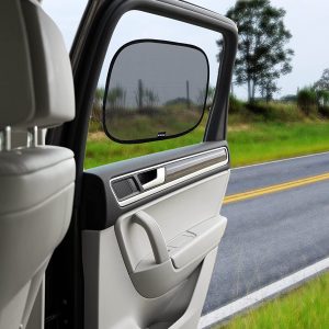 Enovoe Parasol para ventana de coche – (2 unidades) – 21 x 14 pulgadas parasol adhesivo para ventanas de coche – Protección contra el sol, el deslumbramiento y los rayos UV para su hijo – Parasol para ventana lateral de bebé - Imagen 4