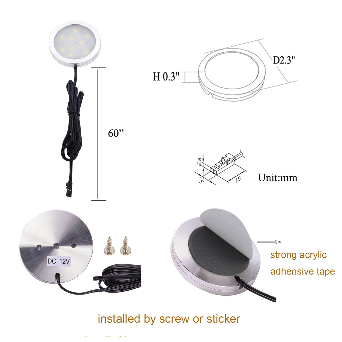 Aiboo Debajo Del Gabinete, Luces Led Kit Para Iluminación De