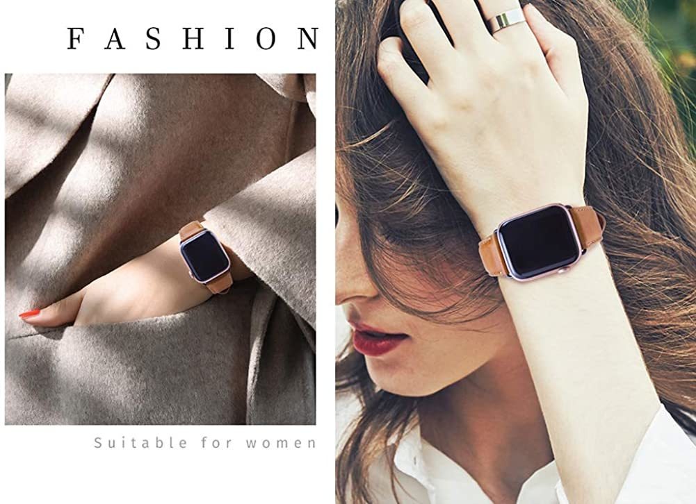 Brg Leather Bands Compatible With Apple Watch Band 44mm 42mm