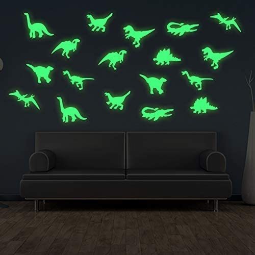 45 Pc Dinosaurios Luminoso Pegatinas De Pared, 3d Glow In Da