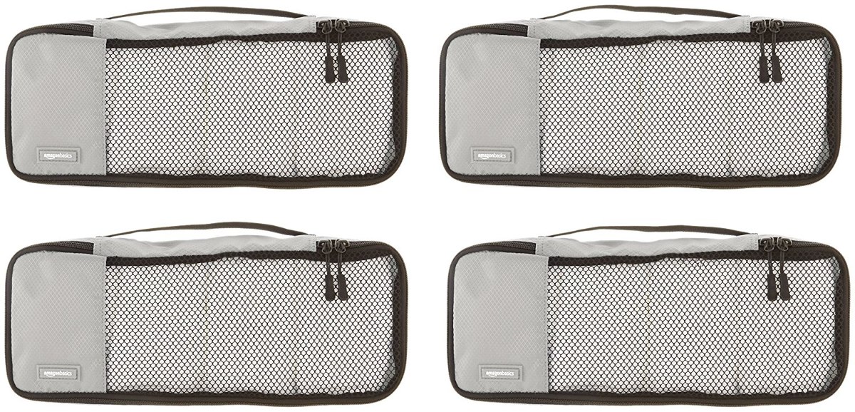Amazonbasics 4 Piezas Embalaje Cubo Set - Delgado, Gris