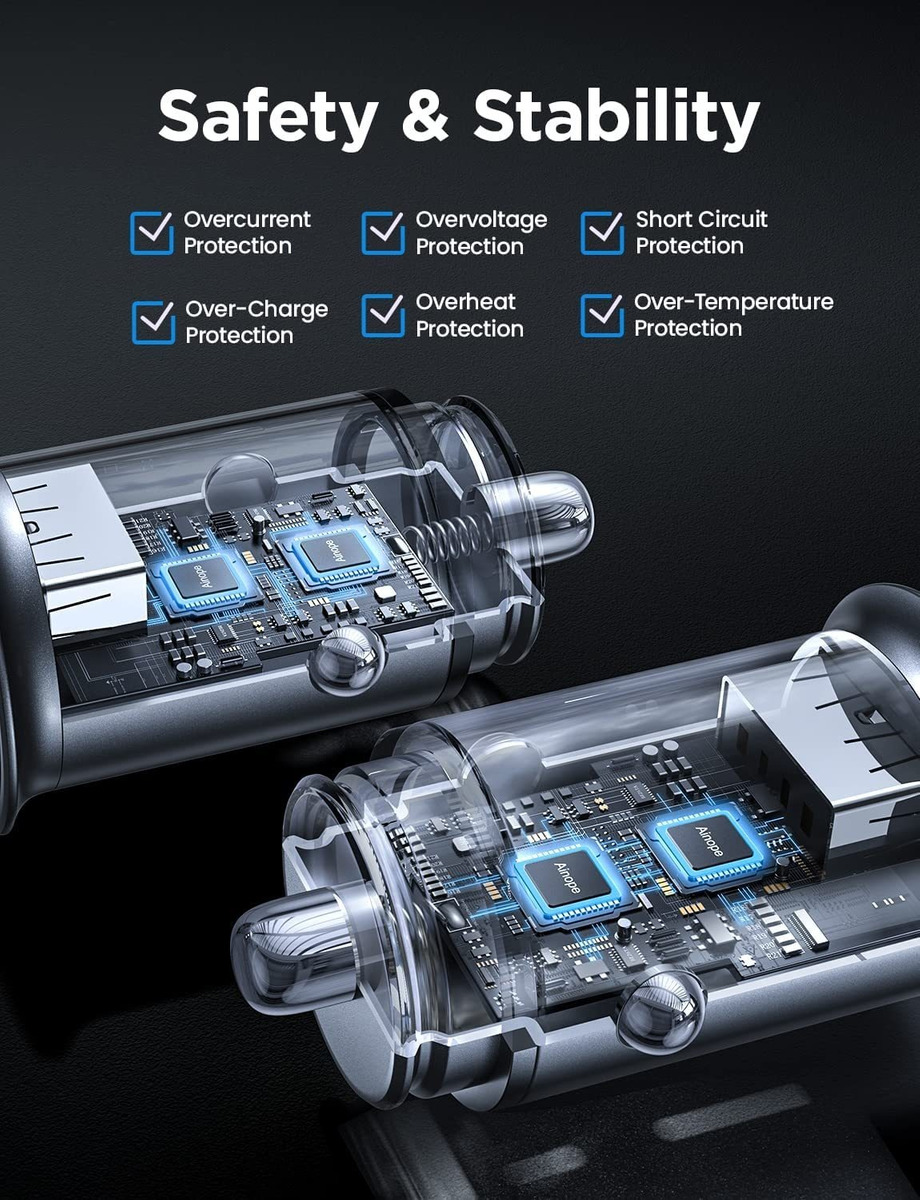 Ainope - Cargador De Coche Rápido De 5.0 A, Cargador Usb De