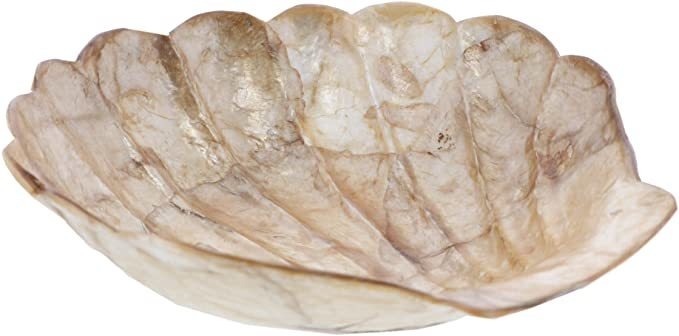 Lishay Capiz Plato Forma Festoneada Almeja De Concha De Ost