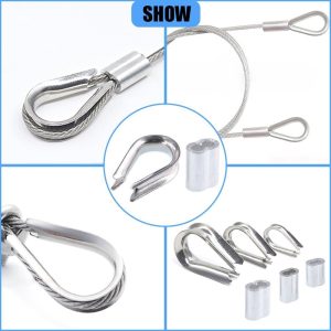 Glarks 250pcs 304 Alambre De Acero Inoxidable Cuerda Cable C