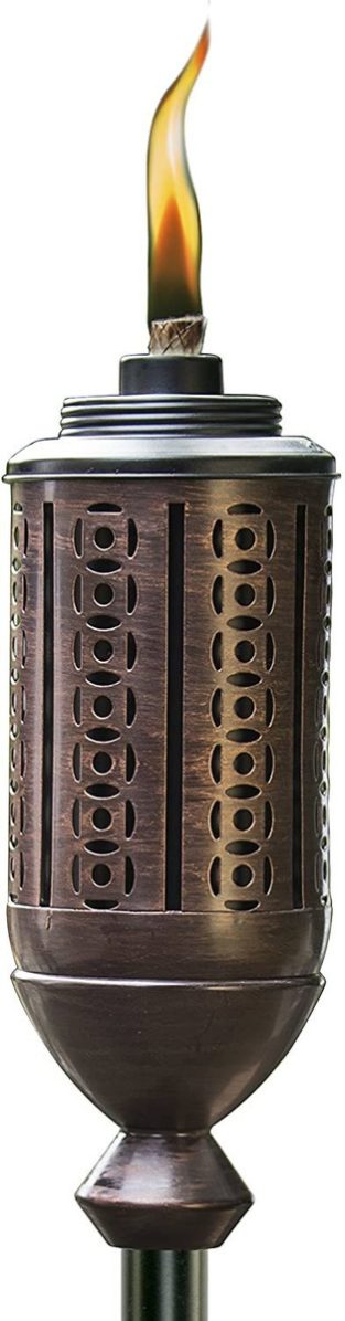 Tiki Antorcha De Metal Cabos De 65 Pulgadas, Color Bronce
