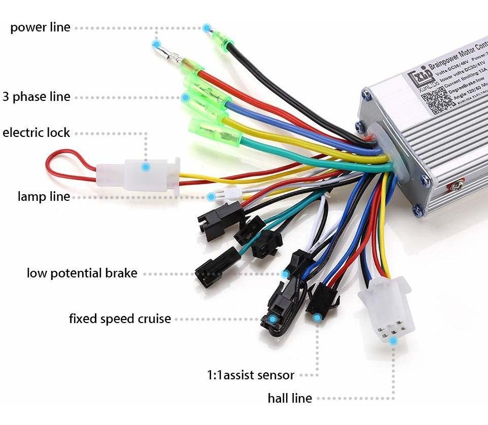 Wonvon Sin Escobillas Controlador De Motor, 36 / 48v 350w Co