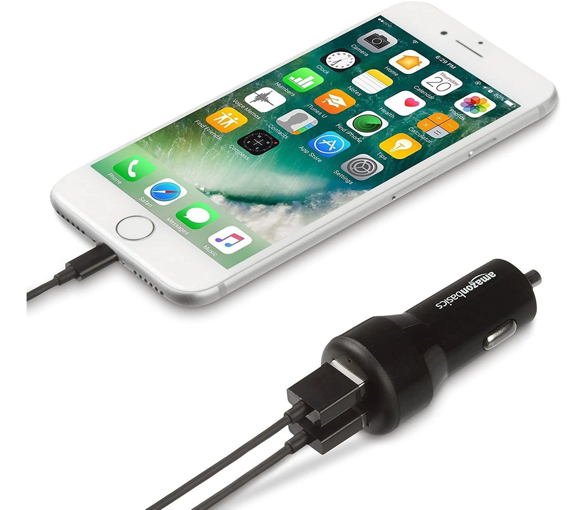 Amazon Basics - Cargador De Vehículo Usb Para Dispositivos A