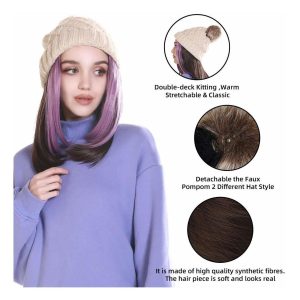 Sarla Sombrero Pelucas Con Invierno Equipado Cap Adjunto Sin