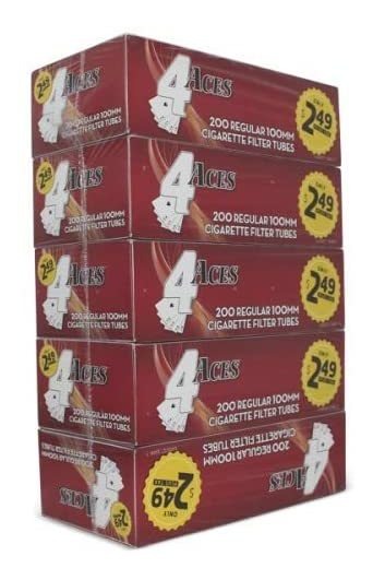 4 Tubos De Cigarrillos Ryo De 3.937 En, Caja De 200 Unidades