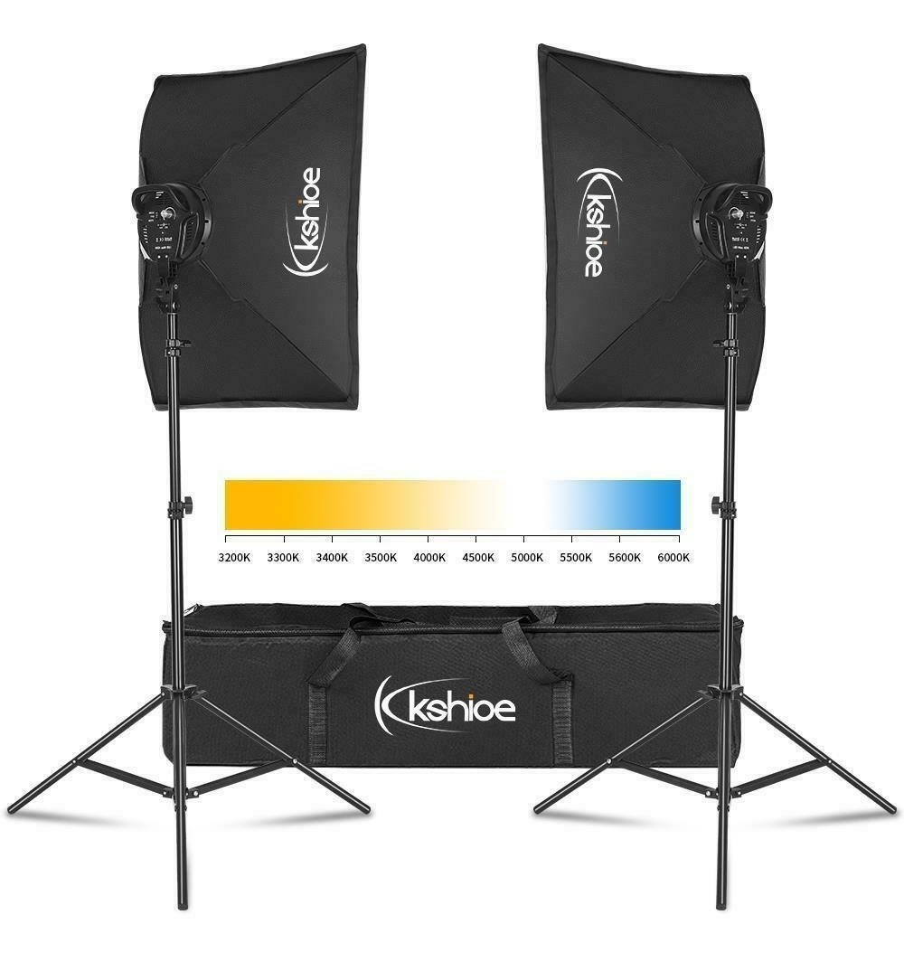 2 Softbox Fotograficos Iluminacion Cooling Fan + Dimmer