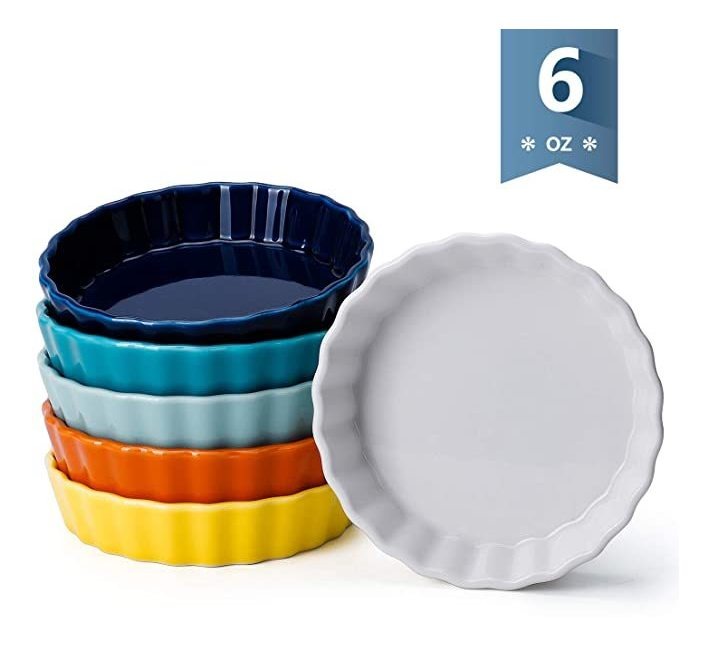 Sweese 509.002 Porcelana Ronda Ramekins Para Hornear, 6 Onza