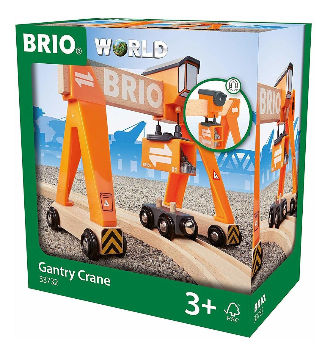 Brio Mundial - 33732 Grúa Pórtico | 4 Piezas De Juguete Grúa