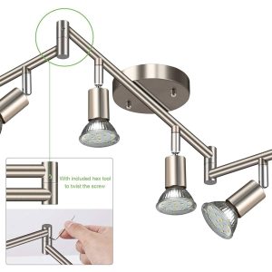 Unicozin Led De Luz De La Pista 6 Kit De Iluminación, Níquel