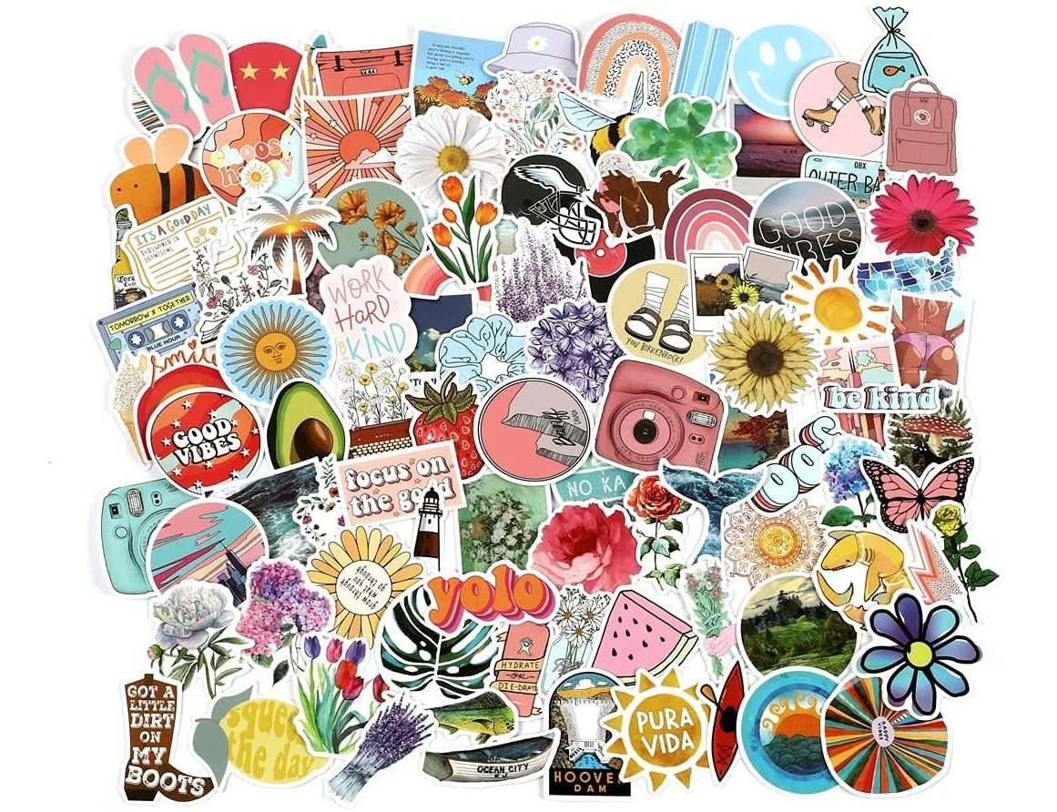 200 Calcomanías Bonitas De Moda Para Botella De Agua Portáti