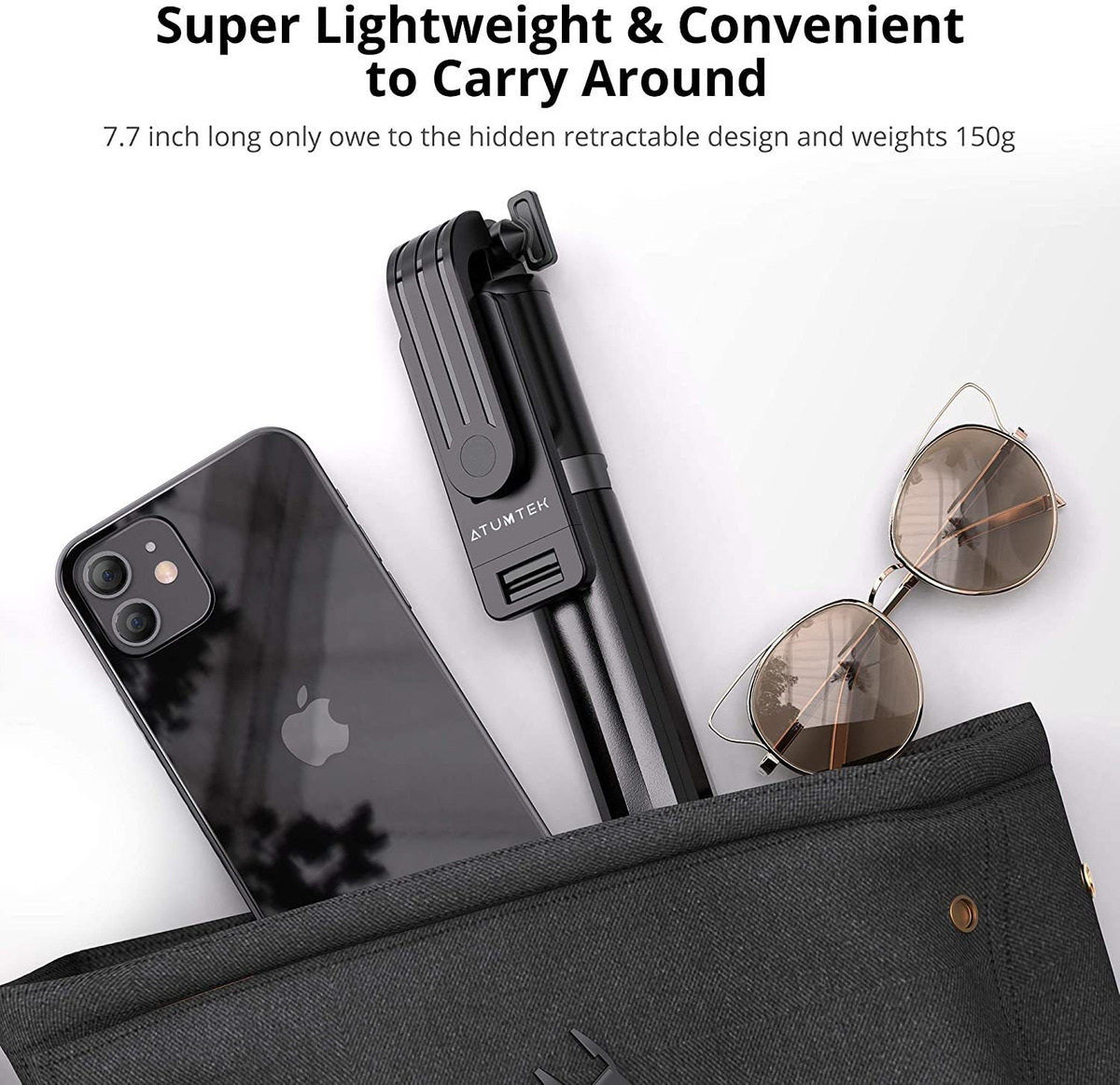 Atumtek Trípode Selfie Stick Extensible De 40 Pulgadas, Blue