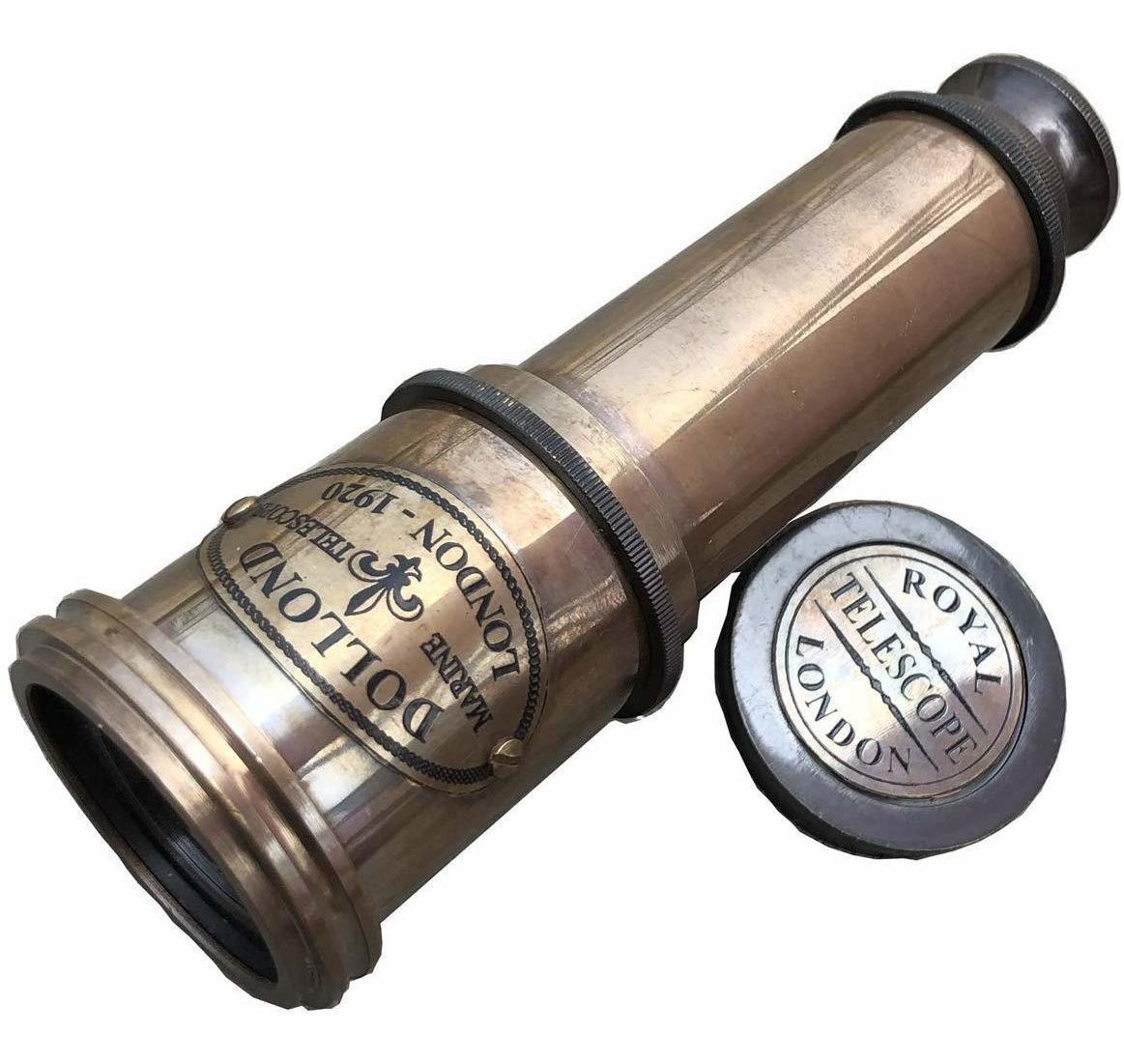 Un S Artesanía Telescopio De Latón Antiguo Náutico Del Catal