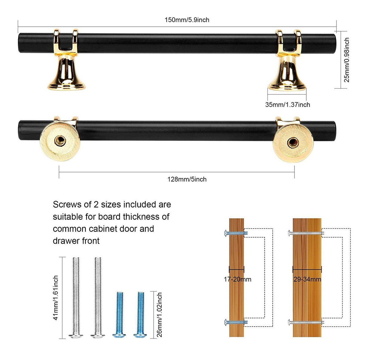 Wellocks - Lote De 10 Tiradores De Gabinete De 5.039 En, 5.0