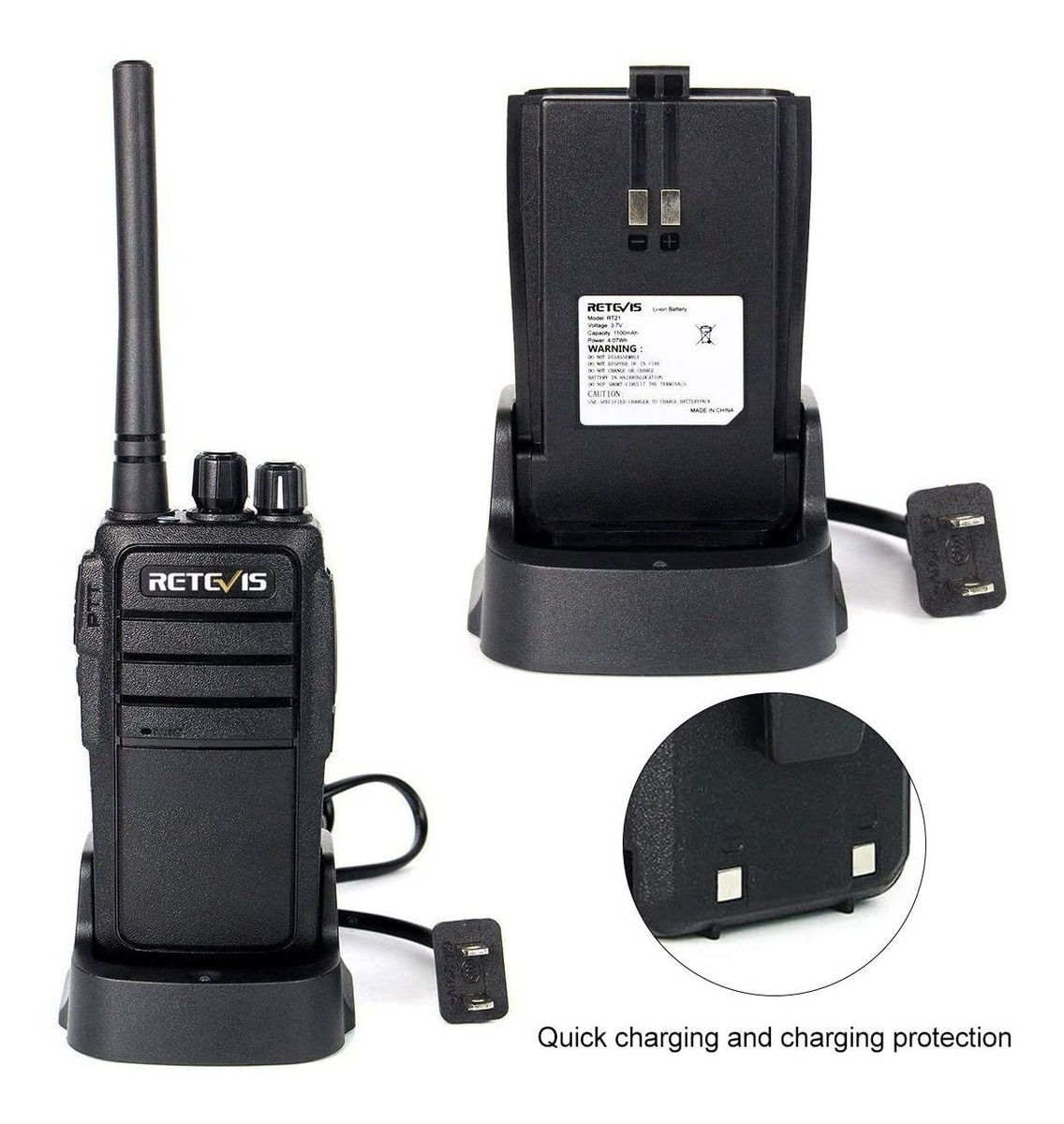 Caja De 4, Retevis Rt21 Walkie Talkies Adultos Recargables,