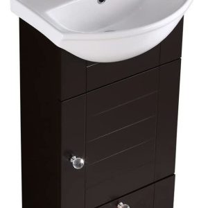 Mahayla 17 3/4 Pequeño Gabinete Vanidad Baño Fregadero Negr