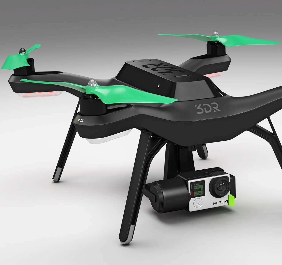 3dr Solo Incorporado Tuerca Actualiza Hélices En Green - Hél