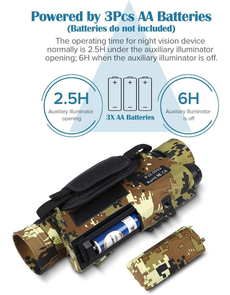 Boblov - Visión Nocturna Digital, Monocular De 16 Gb Con Vis