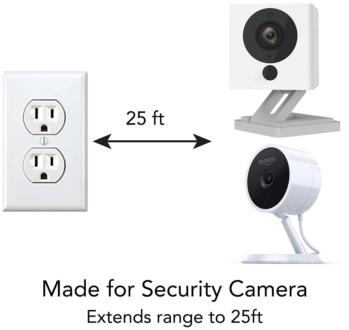 Cable De Alimentación De 25 Pies Para Yi Inicio Cámara, Wyze