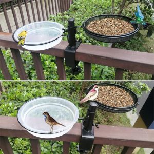 Hltop Comederos Para Pájaros De Cubierta Con Bandeja De Mall