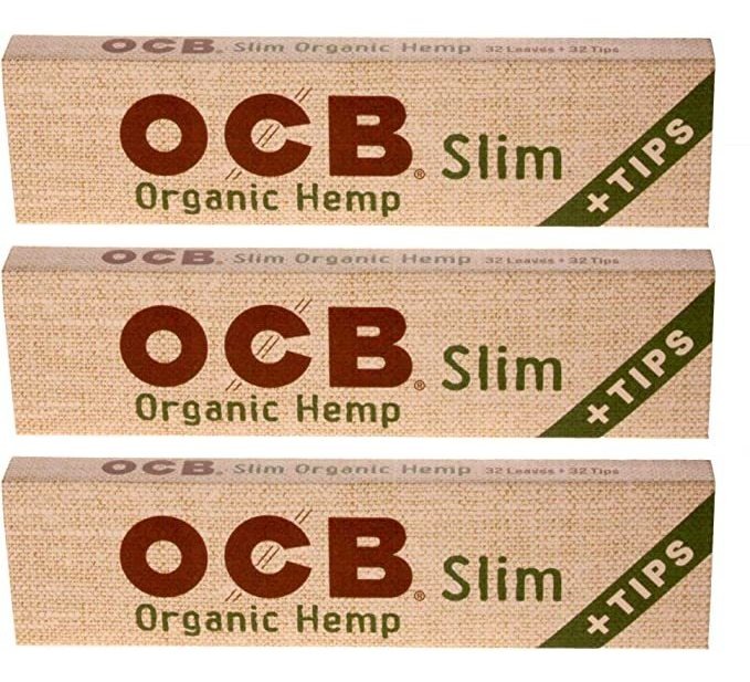 3 Rollos De Papel De Liar Ocb King Orgánicos De Tamaño Delga