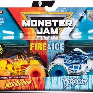 Mj 2019 Spin Master Monster Jam Fuego Y Megalodon Hielo Y Dr