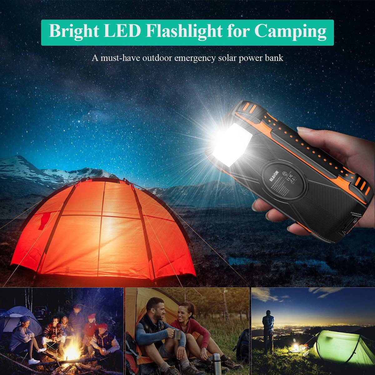 Banco De Energía Solar, Blavor Cargador De Teléfono Inalámbr