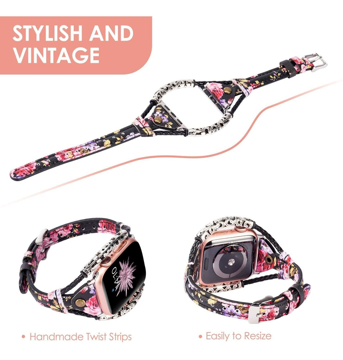 Wearlizer - Correa De Piel Compatible Con Apple Watch Series