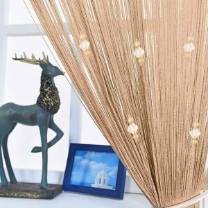 Cortina Con Cuentas De Cristal Y Borlas Timere – Cortina Par