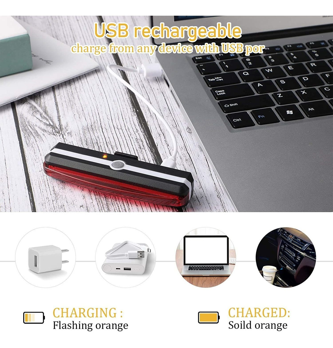 2 Piezas Luz Trasera De Bicicleta Brillante Luz De Bicicleta